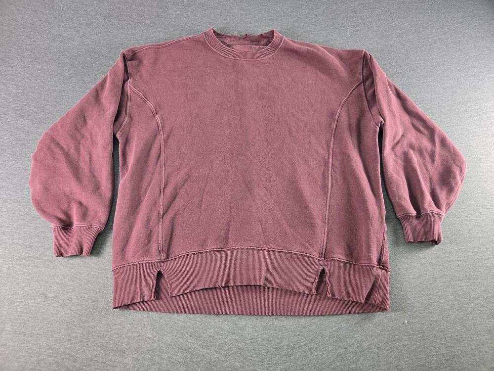 Aerie Sweatshirt Womens Medium Purple Fleece Crewneck Pullover Relaxed Fit